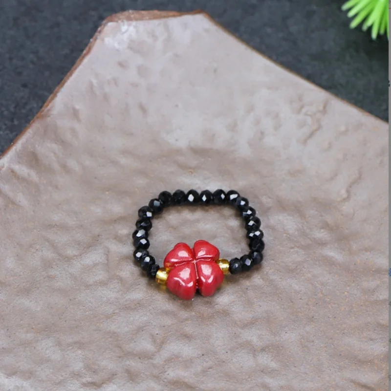 Женское кольцо с фиолетовым золотым песком Pixiu Rose