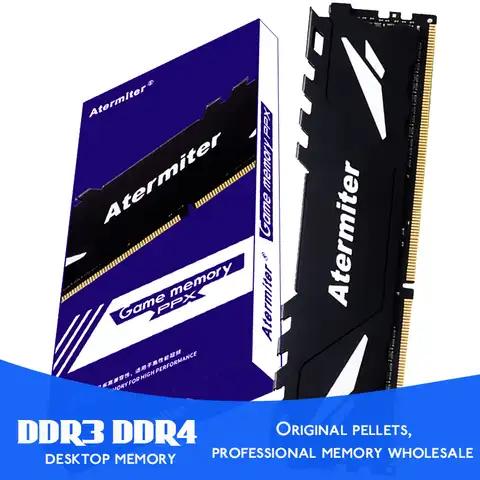 Оперативная память Atermiter DDR3 DDR4, 16 ГБ, 8 ГБ, 4 Гб, 2 Гб, Память Ram 1333, 1600, 1866, 2133, 2400, 2666, 3000, память для настольного компьютера, Dimm с радиатором
