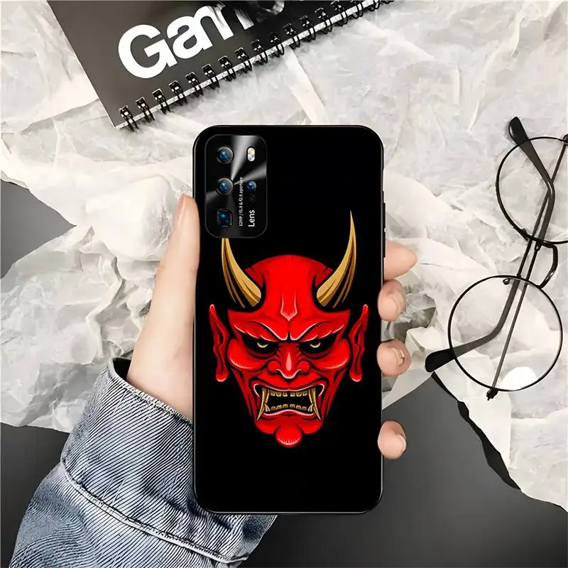 Japanese Samurai Demon Mask Phone Case Fundas For Huawei P30 P20 Pro P40 Mate 20 Lite P Smart Z Y5 Y6 Y7 2019 Macia Capa images - 6