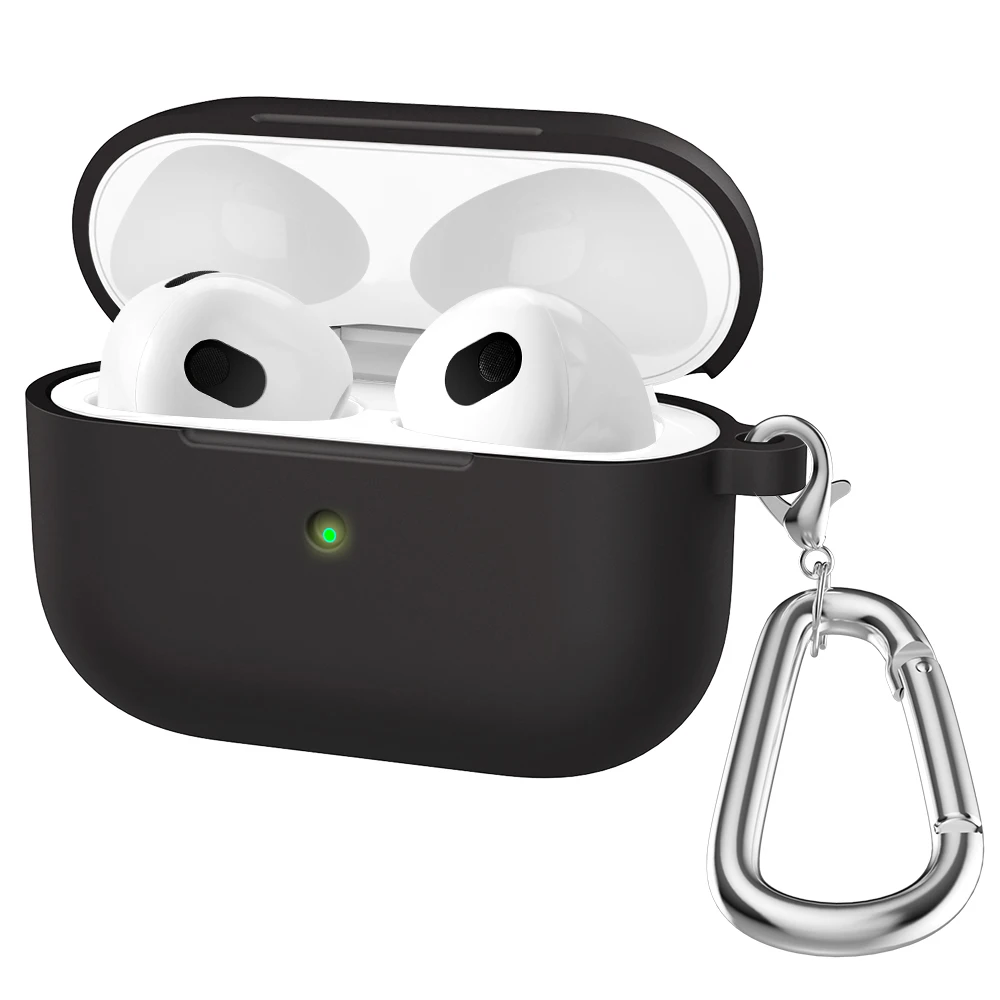 

Жидкий силиконовый чехол для Apple New AirPods 3, чехол для беспроводных Bluetooth наушников, чехол с крючком для Air Pods 3, чехол, аксессуары