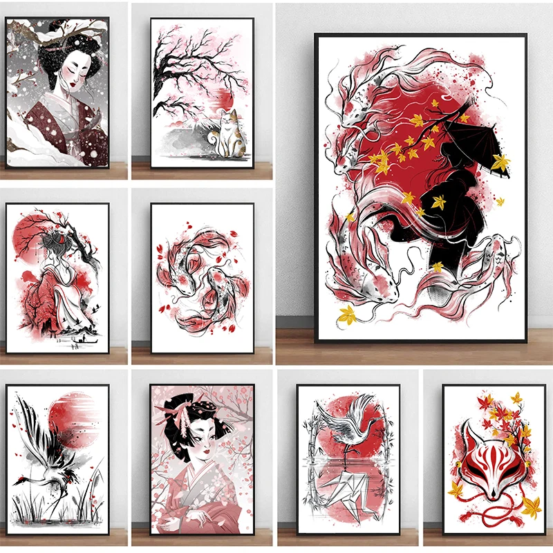 

Abstract Modern Japan Dream Art Canvas Painting Pictures Print Beautiful Scenery Wall Posters Bedroom Living Room Decor Unframed