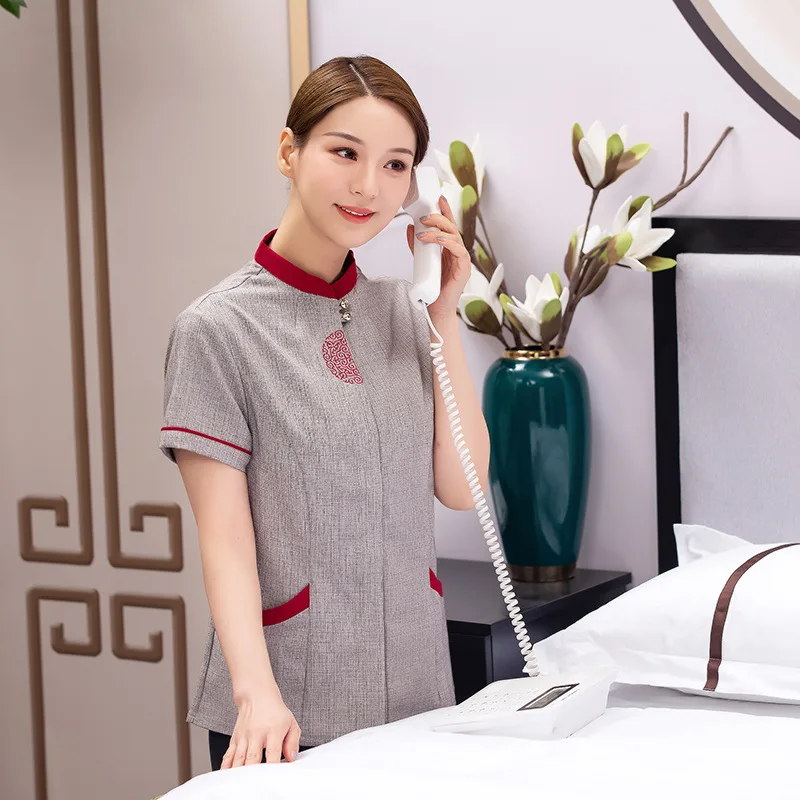 Рабочая летняя одежда с коротким рукавом женская для уборки в гостиничных