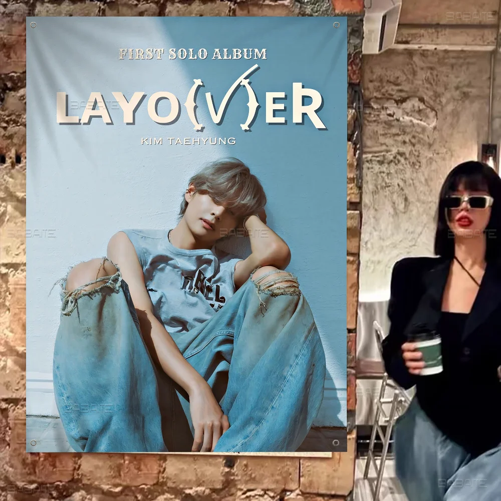 Певица Kpop K-Kim T-Tae H-Hyung V-слойка Большой размер Магазин Художественная акция