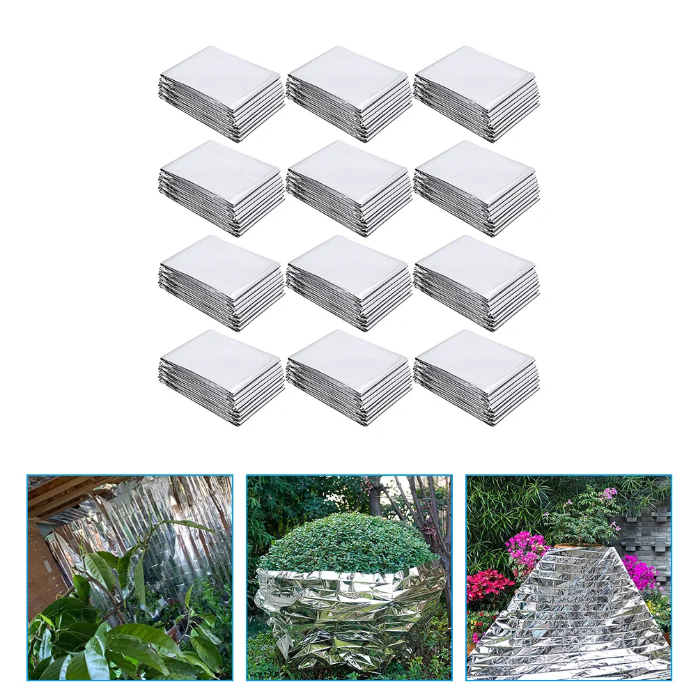 

12 Sheets Garden Greenhouse Foil Soil Cover Gardening Present Plants Reflective Film Outdoor Blankets Aluminium Simple