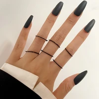 trendy 64 pcsset simple black rings set for women jewelry joint ring