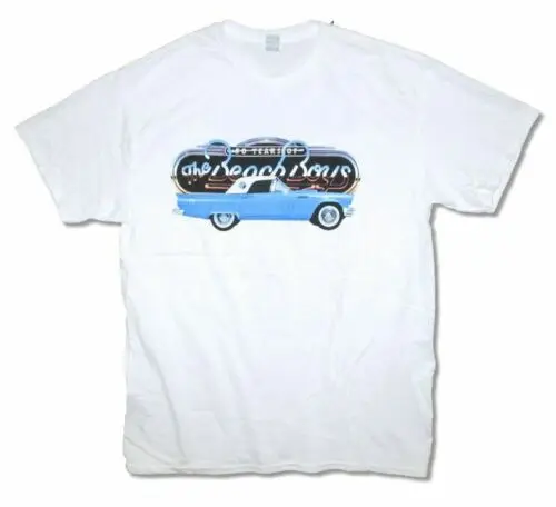 

Beach Boys 50 Years of Fun Tour 2014 P-O Men's White T Shirt New
