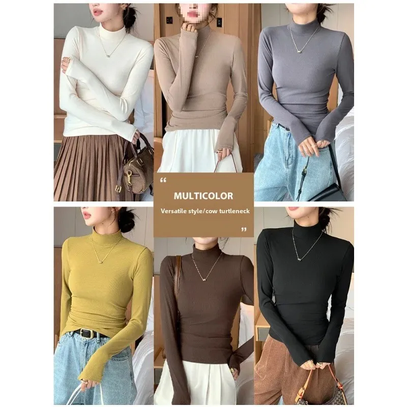 Элегантный черный топ с внутренней стороны женская футболка длинными рукавами