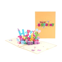 happy birthday card for girl kids 3d birthday cake pop up greeting cards with digital card to customize the birthday age