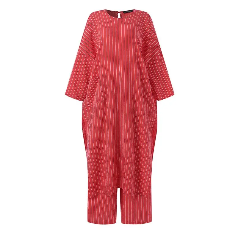 ZANZEA размера плюс мусульманские подходящие комплекты 2 шт. женские с длинным