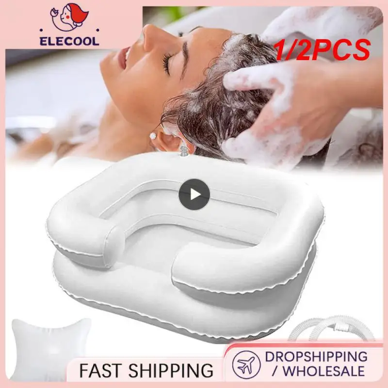 

1/2PCS Inflatable Hair Washing Basin With Drain Tube For Elderly Disabled Suitable for Lying Bed Rest Nursing Aid Sink Shampoo