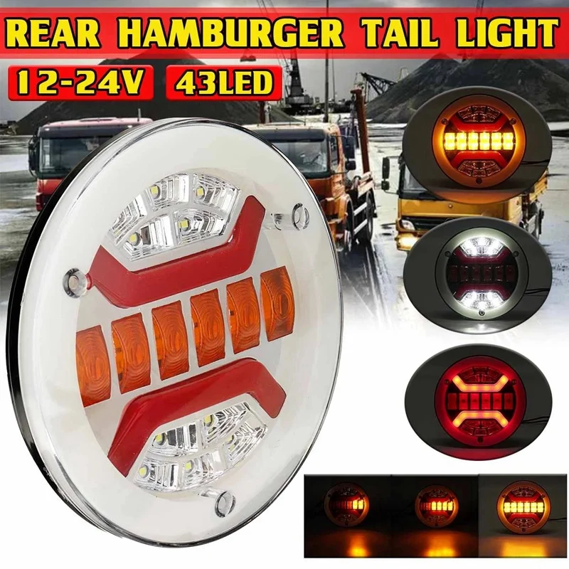 

12-24V Dynamic LED Rear Tail Flowing Hamburger Light Truck Lorry Van Caravan