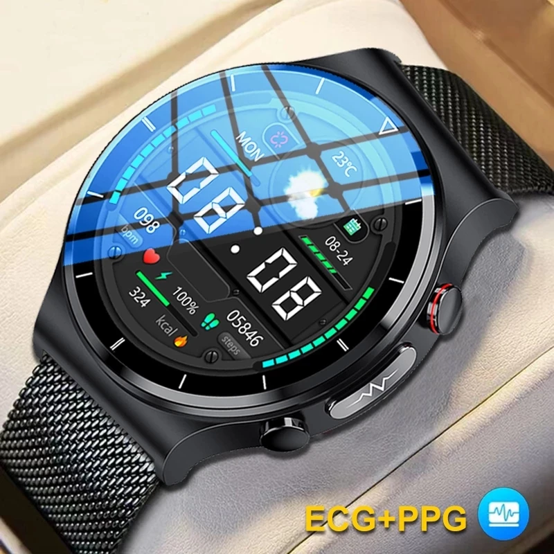 

2022 New Men Smartwatch 360*360 HD Full Touch Screen Fitness Tracker Smart Watch Men ECG+PPG Heart Rate Monitor Blood Pressure