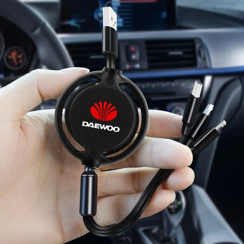 Выдвижной 3-в-1 кабель для быстрой зарядки телефона в автомобильном стиле Daewoo ESO