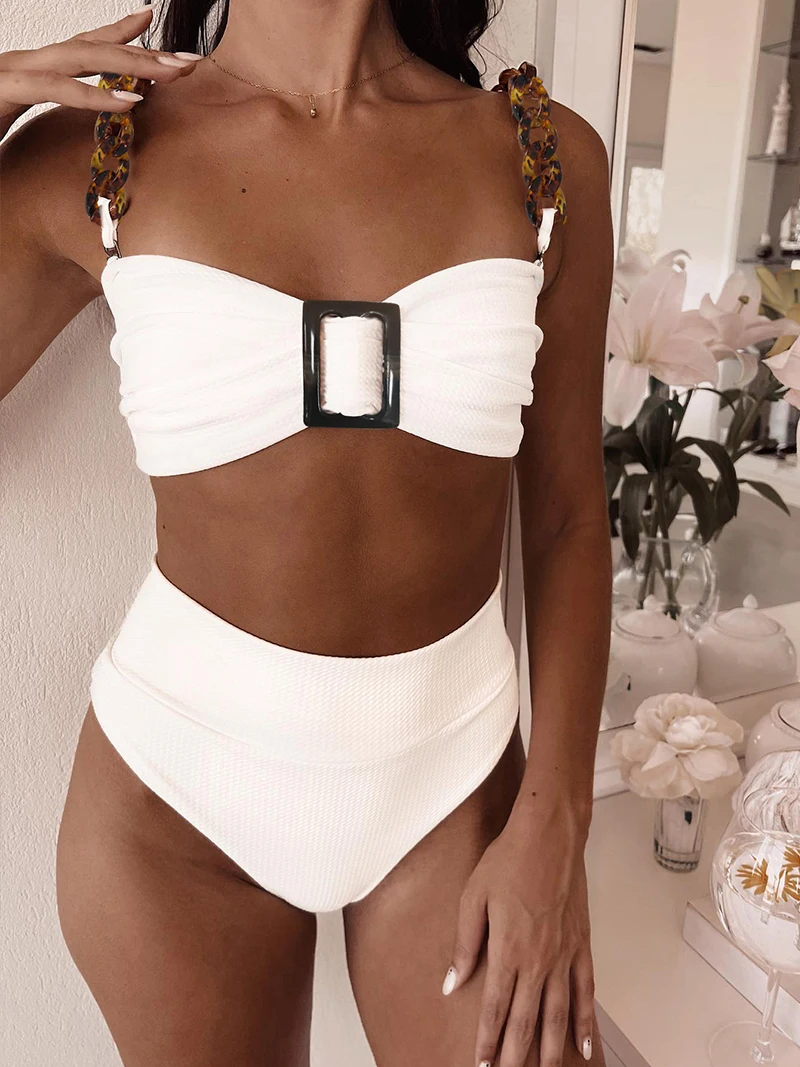 

Sexy White Bikinis High Waist Swimsuit Women Push Up Swimwear 2023 Sexy Biquini Bathing Suit Bikini Two Piece Set Beachwear