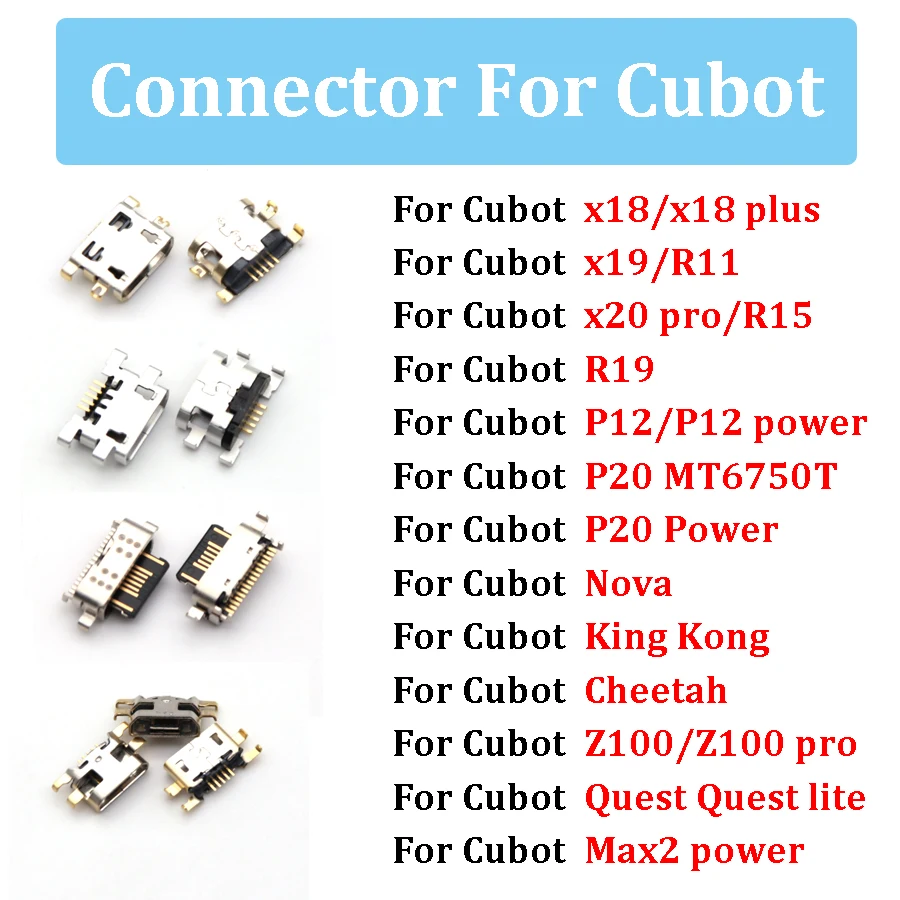 2 шт. micro usb зарядный разъем jack power dock для Cubot X18 X19 X20 plus pro R11 R15 R19 P12 P20 power