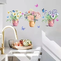 flower plants wall stickers home room decoration bedroom bathroom adhesive wallpaper wall furniture door house interior decor