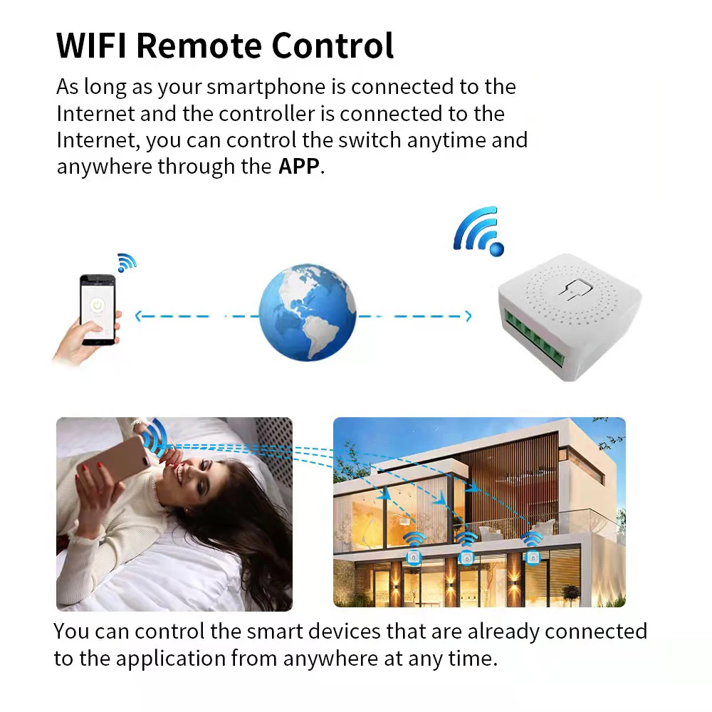 Умный мини-выключатель с поддержкой Wi-Fi 10 А 16 |