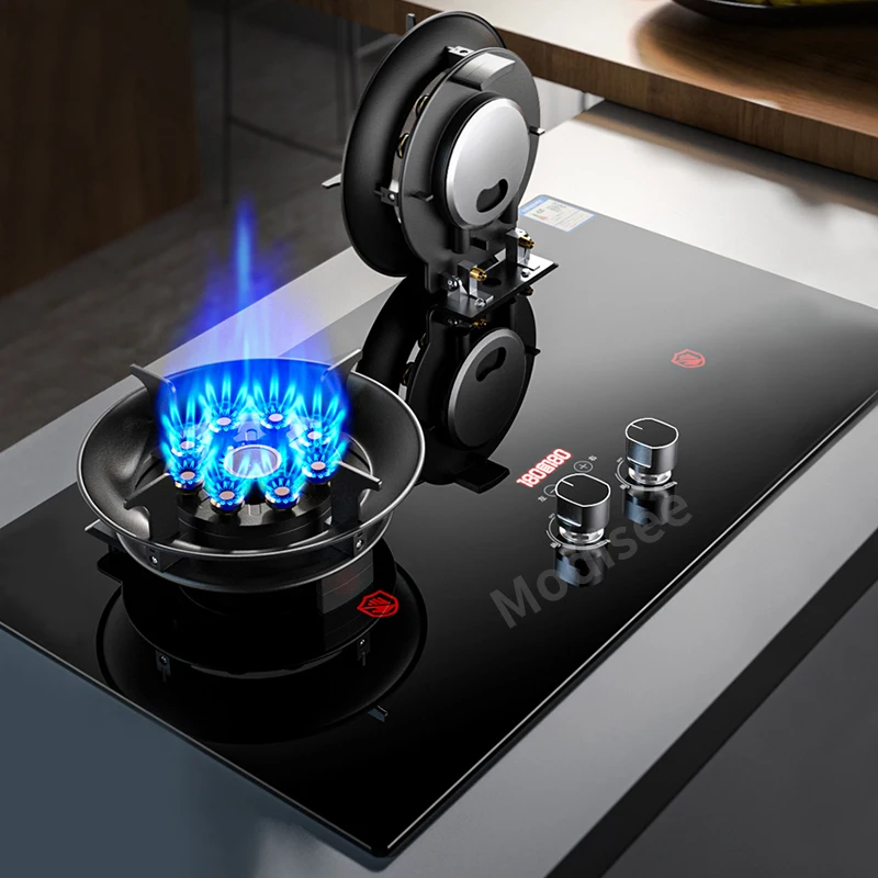

Gas Cooktop Stove Dual Stove 8.5KW Household Embedded Natural Gas Liquefied Gas Timing Stove Desktop Dual-Use Hob Gas Panels