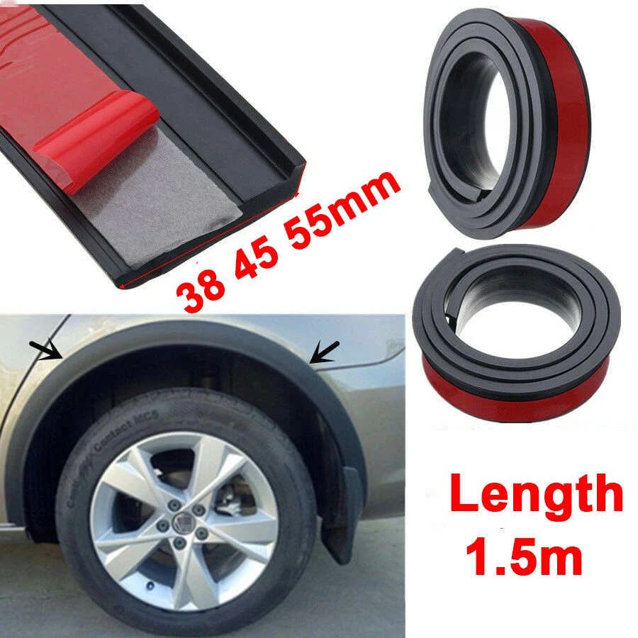 

38 45 55mm Universal Car Wheel Fender Flare Strip Extension Flares Arch Protector Rubber Moulding Trim Anti Collision Protector