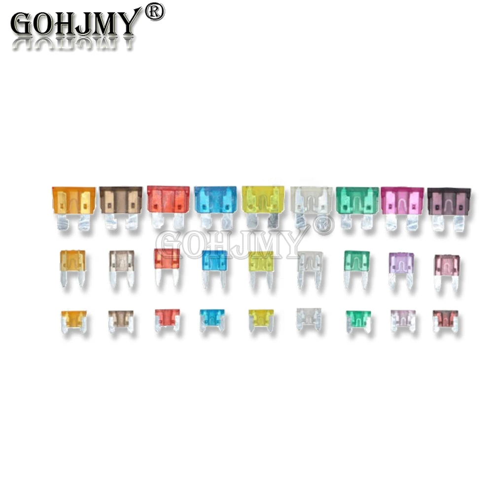 Автомобильная защитная труба, Рабочая труба, 1 А, 5 А, 7,5 А, 10 А, 15 А, 20 А, 25 А, 30 А, 40 А, 45 А, 50 А, автомобильный предохранитель, 19*19 мм, автомобильная вставка