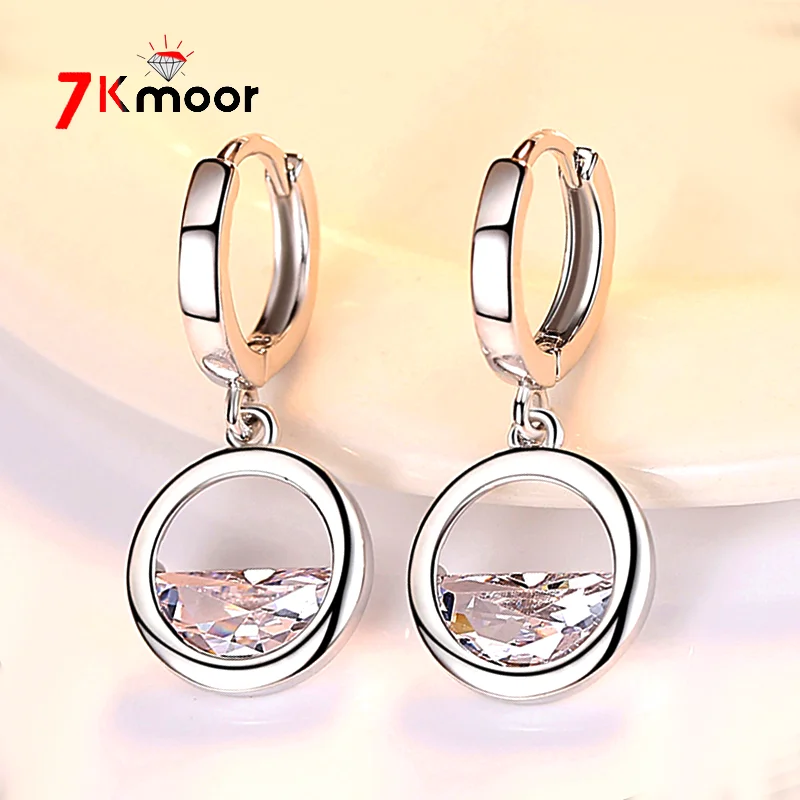 Женские серьги серебряного цвета, серебро 925 пробы, игла, полукруглые серьги в форме капли воды из циркония, свадебные украшения для женщин, серьги