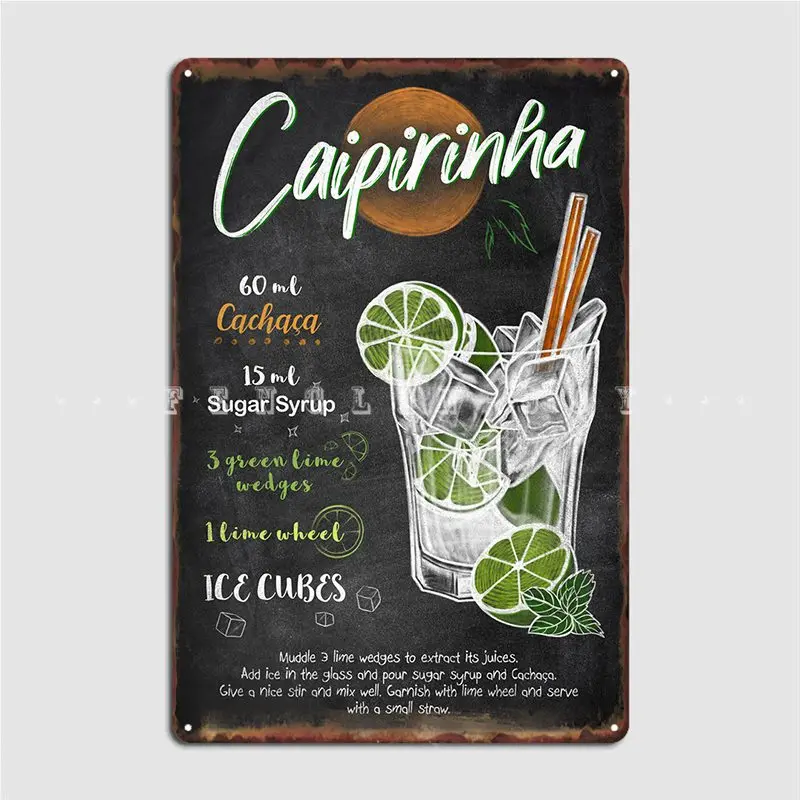 

Caipirinha Metal Sign Plaques Cinema Living Room Classic Club Bar Tin Sign Poster