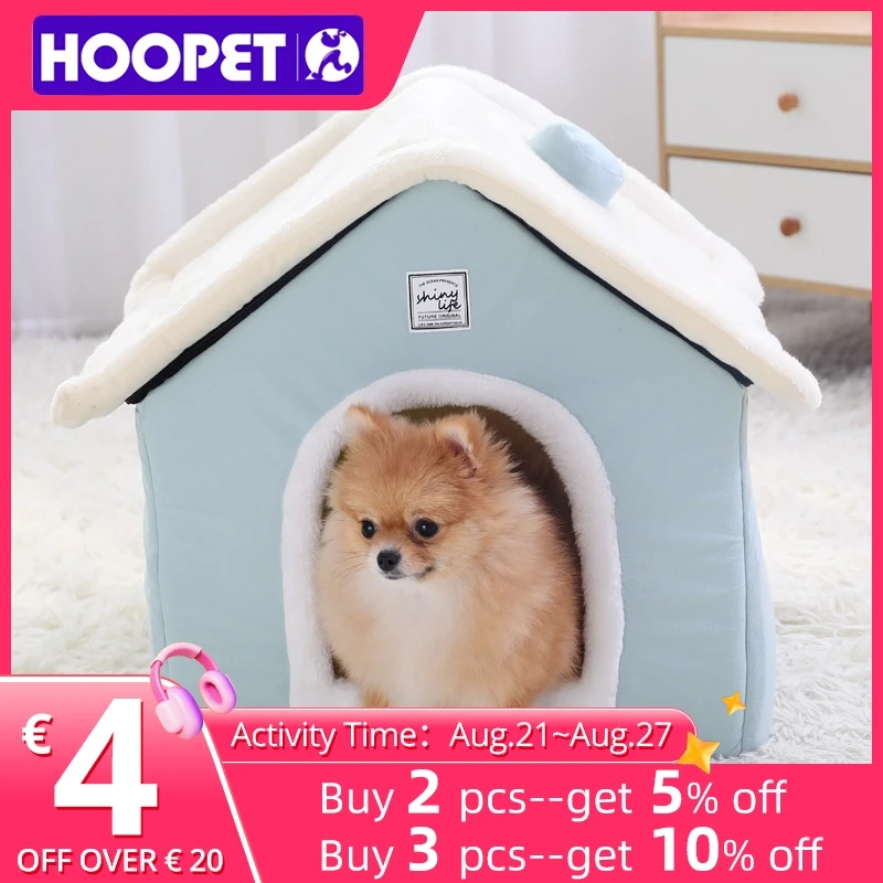 

HOOPET Dog House Indoor Warm Kennel Pet Cat Cave Nest Rabbit Nest Washable Removable Mat Cozy Sleeping Bed For Cats