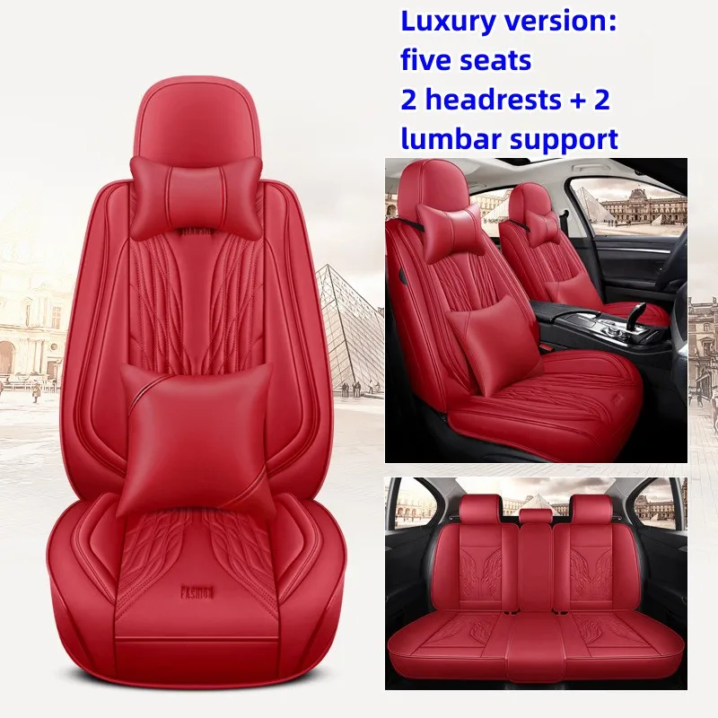 

NEW Luxury Leather Car Seat Cover Nappa Vehicle Seat Cushion Chair Protector Full Protection Universal for 98% Auto