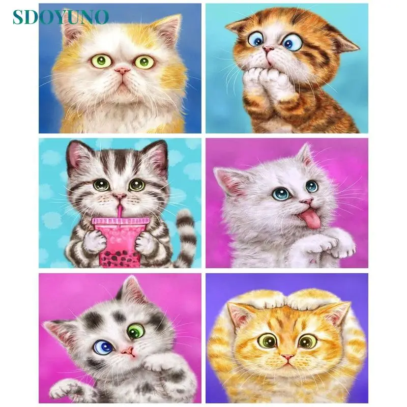 

SDOYUNO 40x50cm Painting By Numbers Handmade Paintings On Number Animals Coloring By Number home decor