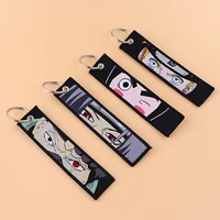 embroidered keys tag keychains for women keyring japanese classic anime car keys fashion jewelry accessories gifts for fans
