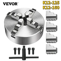 vevor lathe chuck 125mm 160mm k12 125 k12 160 4 jaw self centering manual w mounting bolts for grinding milling lathe machines
