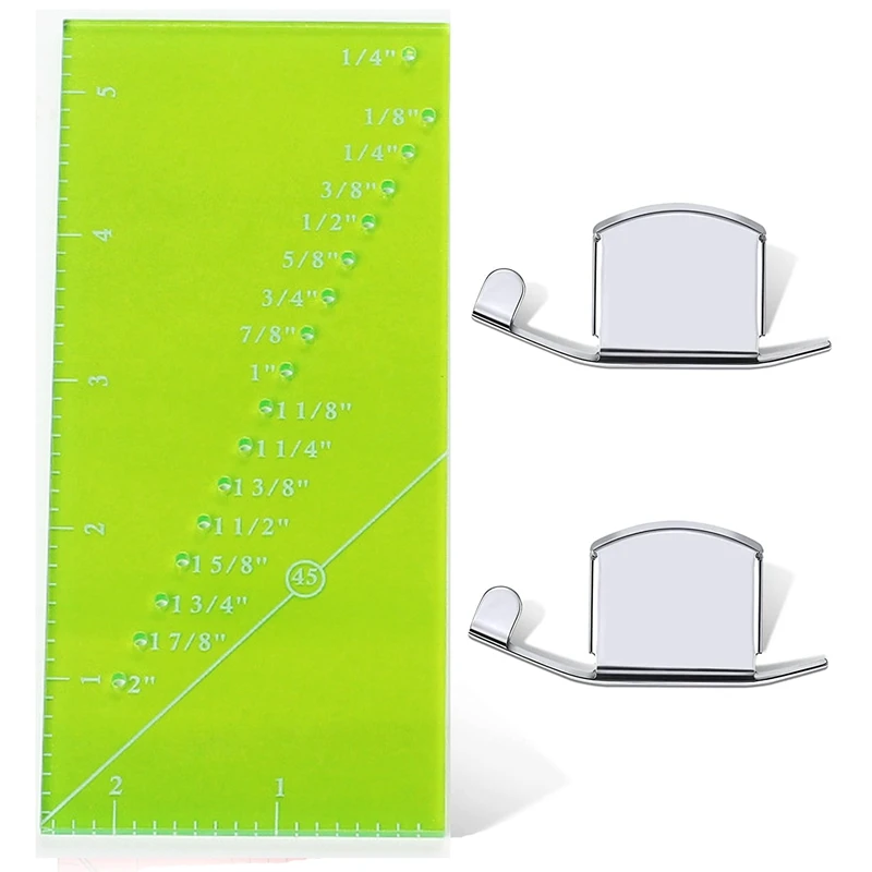 

Линейка со швом и 2 лампочки для швейной машины, линейка для шитья с прямой линией 1/8 дюймов до 2 дюймов