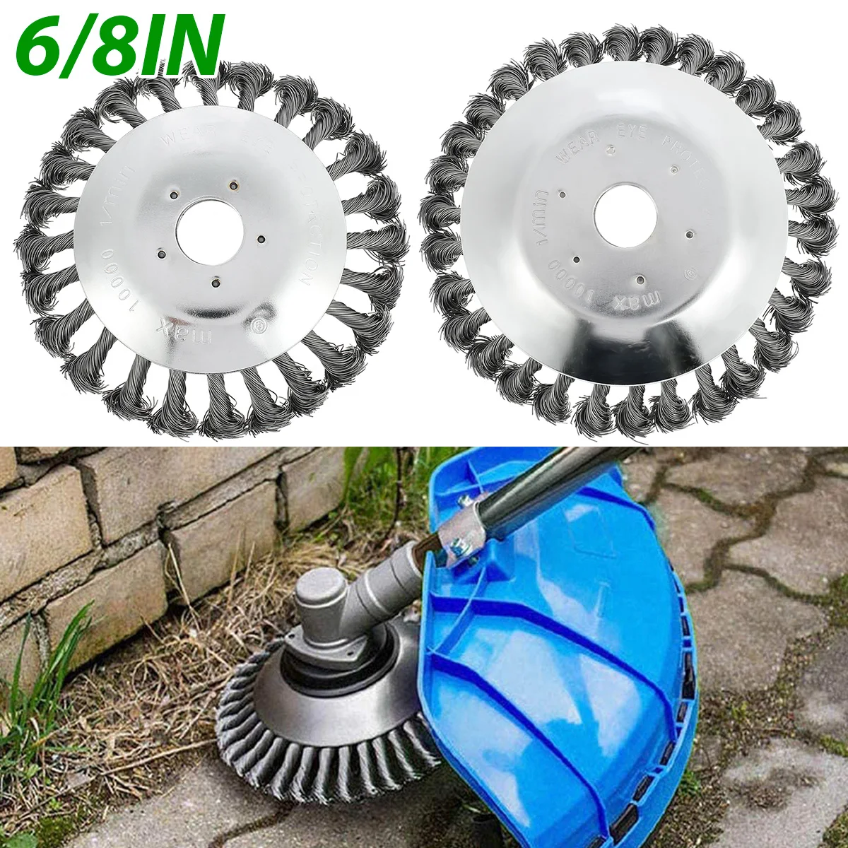Steel Wire Wheel Garden Weed Brush Lawn Mower Grass Eater Trimmer Brush Cutter Tools Garden Grass Trimmer Cutter Head Weed Brush