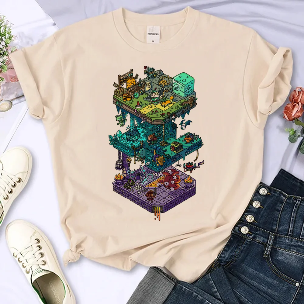 

Dungeons and Isometric t-shirts women comic Tee female Japanese graphic 2000s clothes