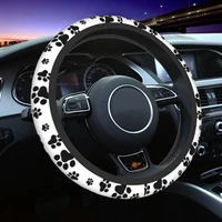 38cm car steering wheel cover cute animal paw pattern soft braid on the steering wheel cover auto decoration auto accessories