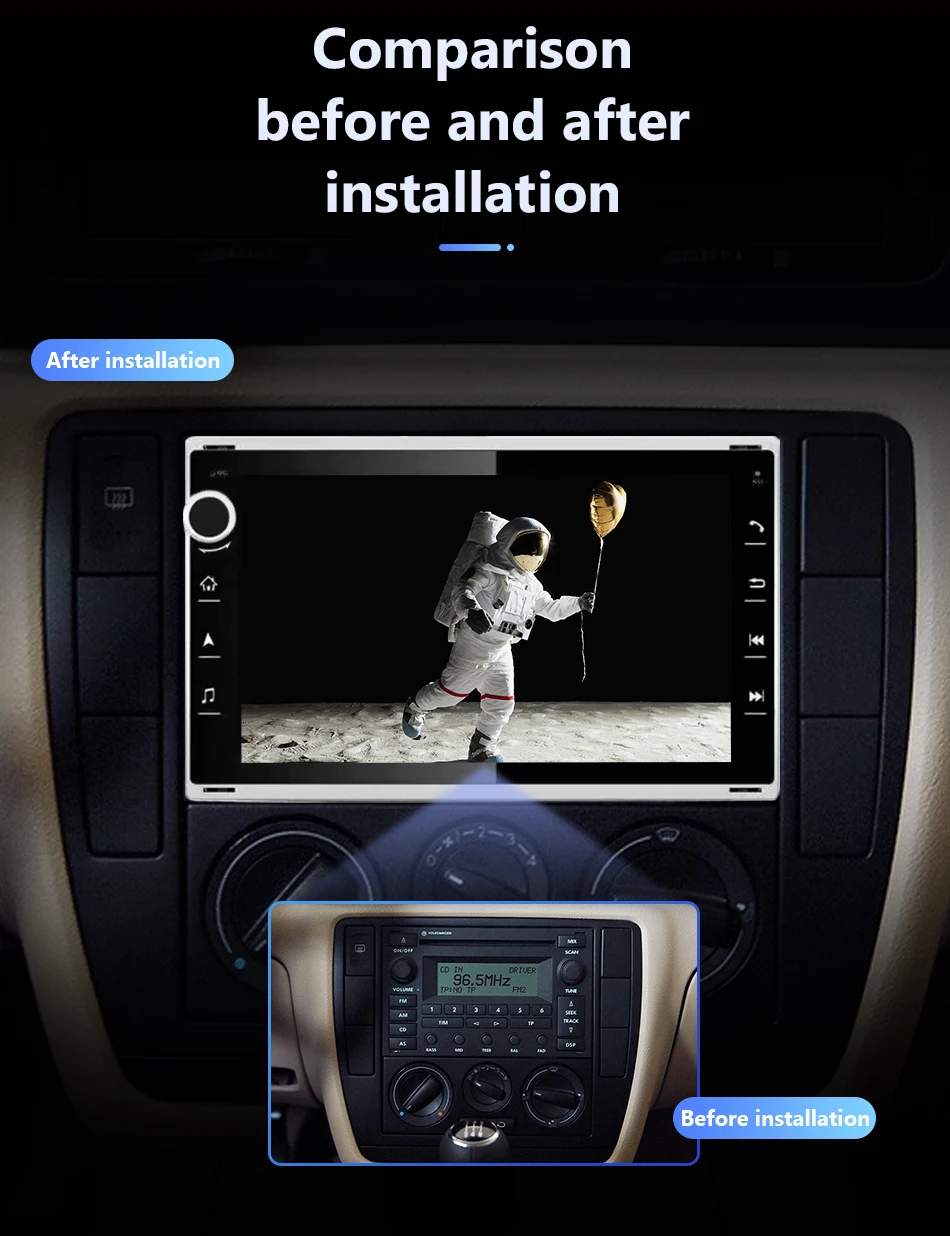 Автомагнитола Eunavi 7 дюймов 2 Din Android 10 для VW PASSAT B5 MK4 MK5 JETTA BORA POLO TRANSPORT T5