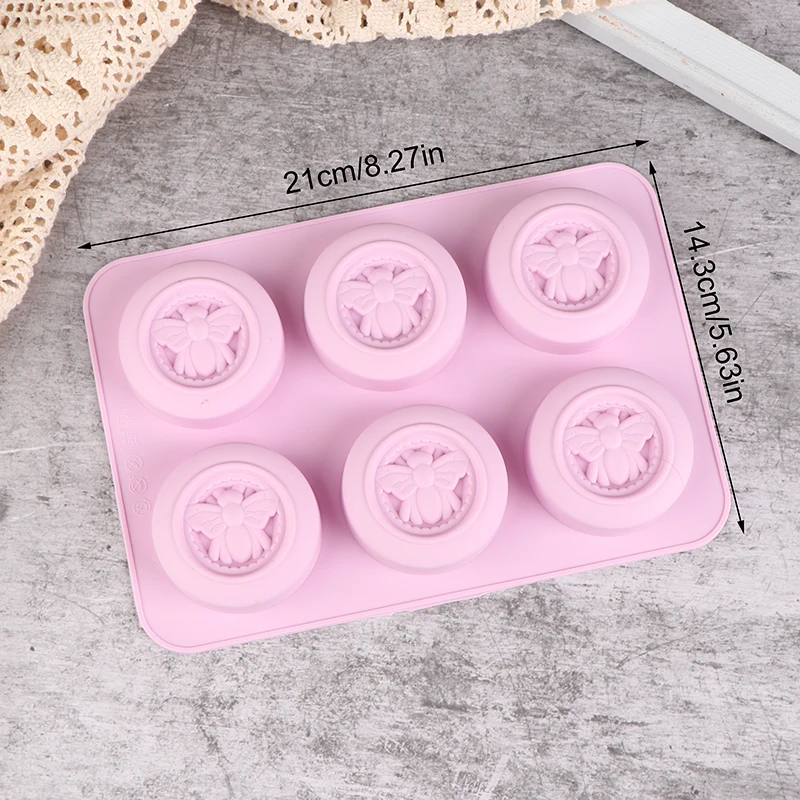 Силиконовые формы с 6 отверстиями круглые пчелы самодельные Ароматические мыла