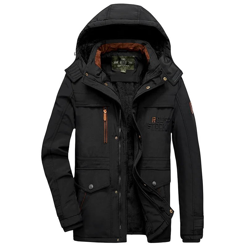

New 2023 Brand Men's Casual Jacket Winter Fashion Thick Parkas Male Coats Fur Overcoat Heated Warm Jackets Parka Men's Plus Size