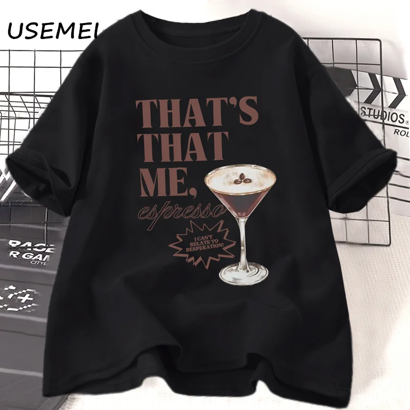 Футболка женская в стиле ретро уличная одежда эспрессо с коротким рукавом