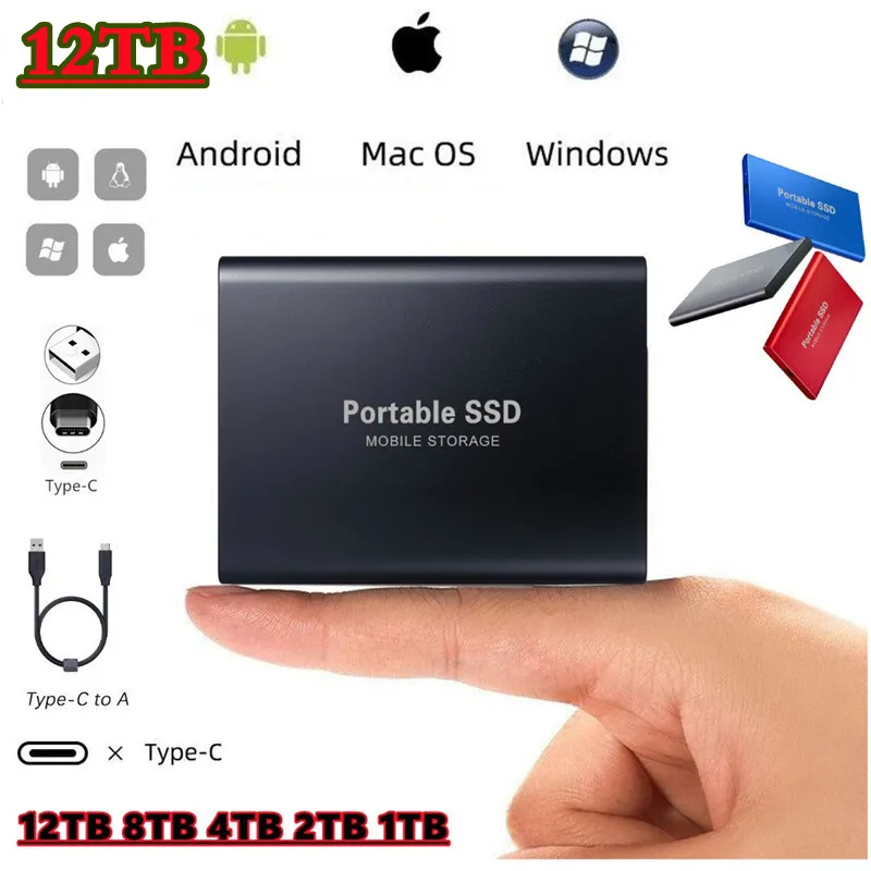 

M.2 SSD Mobile Solid State Drive 16TB 1T Storage Device Hard Drive Computer Portable USB 3.1 Mobile Hard Drives Solid State Disk