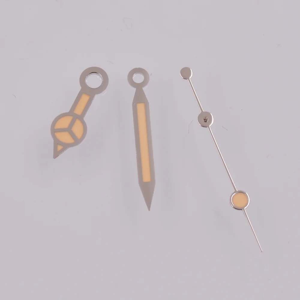 Зеленые светящиеся стрелки часов подходят для механизма 3135 серебристый черный