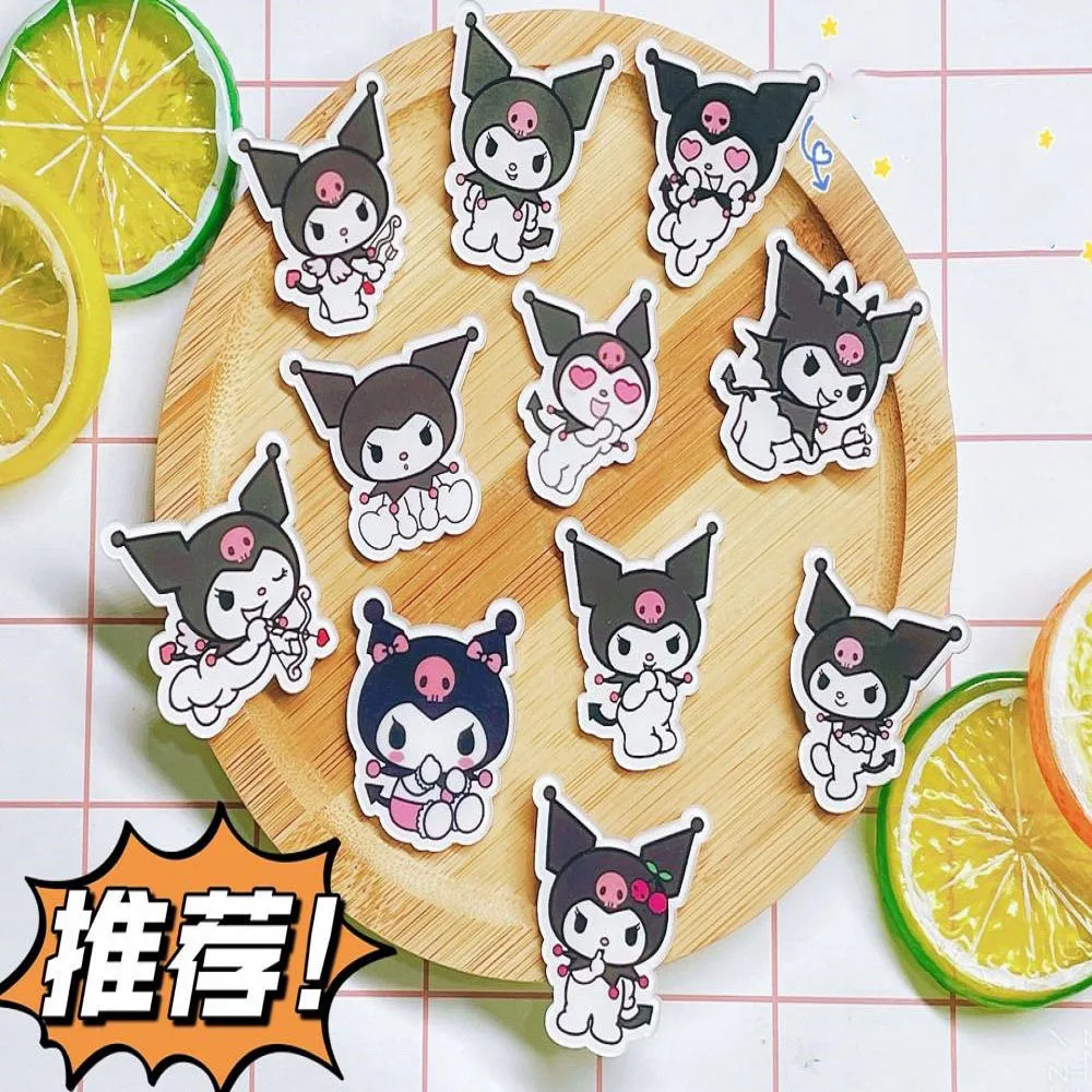 

2022 New Kawaii Cartoon Kuromi Fashion Cute Acrylic Patch Diy Badge Hairpin Patch Accessories Kids Toys Girls Gifts