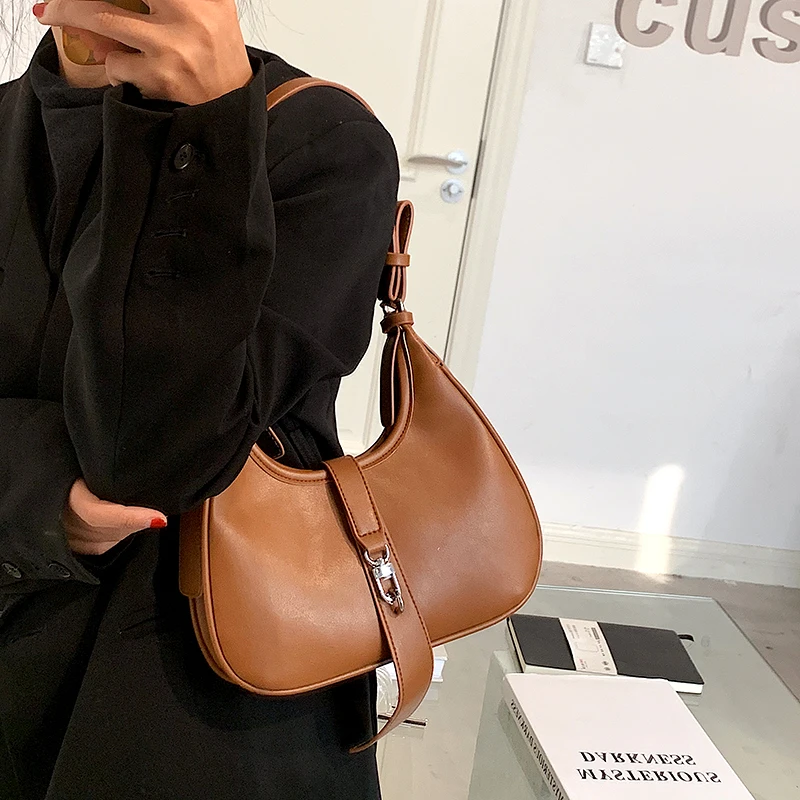

Элегантная женская сумка под руку, Винтажный дизайн, женские сумки-Хобо, высокое качество, кожаные сумки через плечо, сумка-мессенджер, женс...
