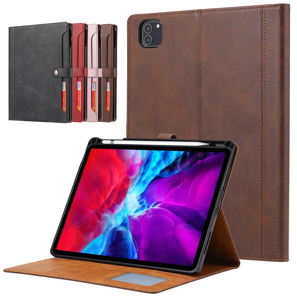 

Card Holder Leather Case for iPad 5th 6th Generation 9.7 2017 2018 Flat Flip Stand Shockproof Tablet Cover for iPad Air 1 Air 2