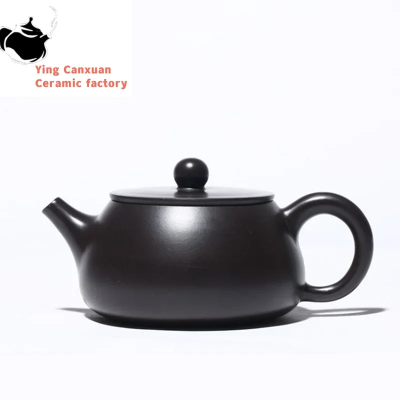 

Chinese teapot teapot Stone 170ml scoop Teapots Master Handmade Purple Clay Tea Pot Raw Ore Black Mud Beauty Kettle Chinese Tea