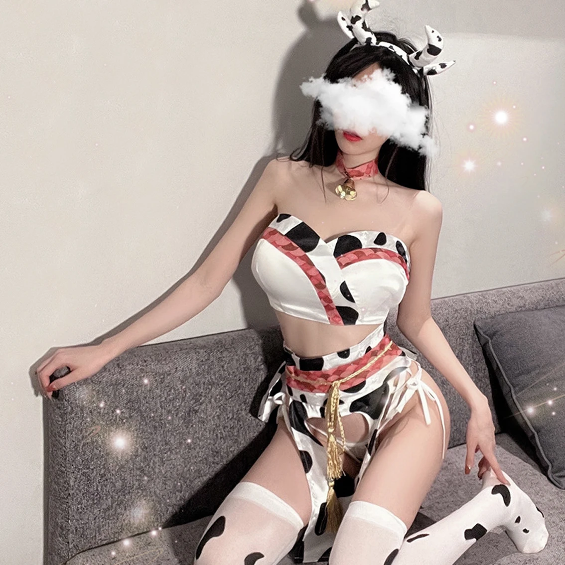 

Dropshipping Women Female Cow Cosplay Costume Exotic Apparel Lingeries Erotic Nightwear Sexy Maid Uniform