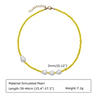 cute colorful bohemia strand beads simulated pearl necklaces for women ballot irregular imitated pearl charm necklace set