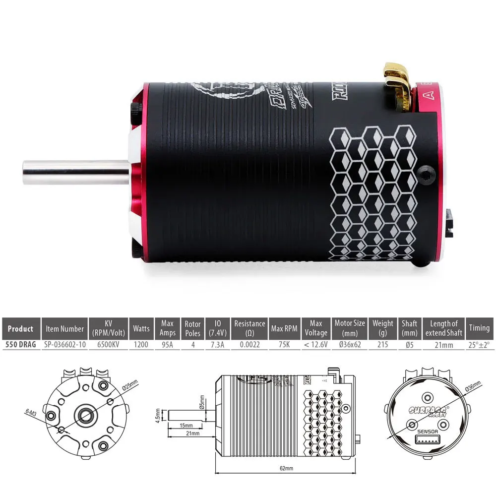 ROCKET-RC550DRAG Бесщеточный двигатель с линейным ускорением, скорость постоянного тока 6500 кВ, аксессуары для дронов, оптовая продажа (art.: 3920d2efe96f6) - 3920d2efe96f6