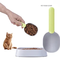 pet cat dog food shovel mutli function feeding scoop spoon with sealing bag clip creative measuring cup pet supplies