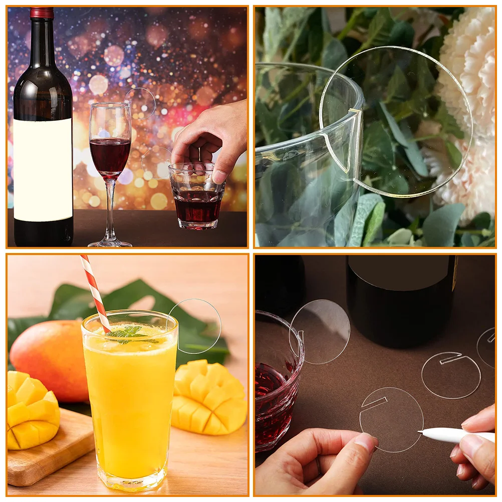 60 шт. нежные маркеры для чашек декоративные бирки напитков круглой формы